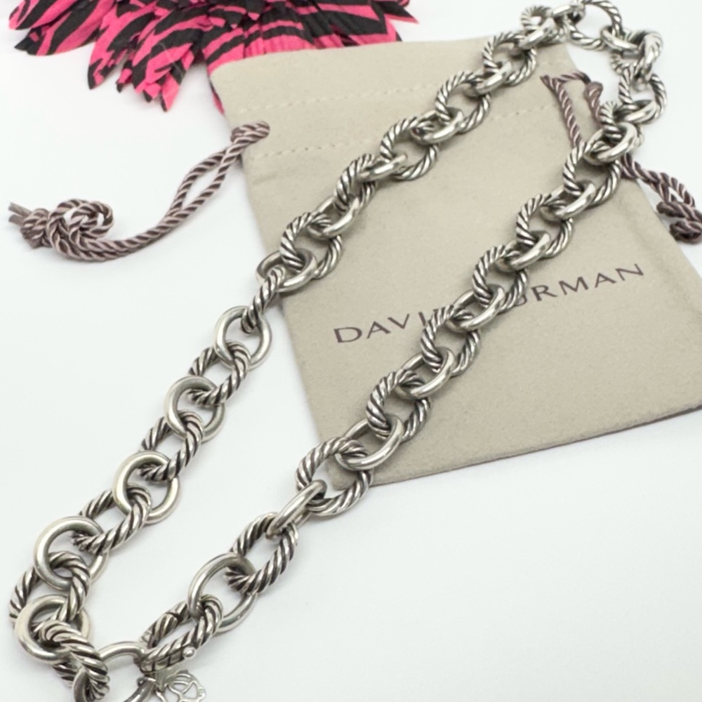David Yurman 12mm Oval Link Chain Necklace .925 18” - Picture 4 of 9